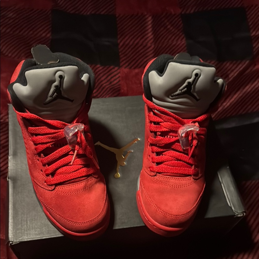 Air Jordan Retro 5 Red Sneakers. Like new condition.